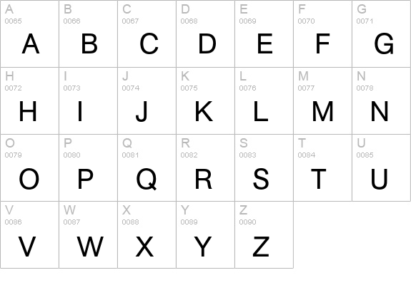 Akzidenz-Grotesk Regular uppercase A-Z preview