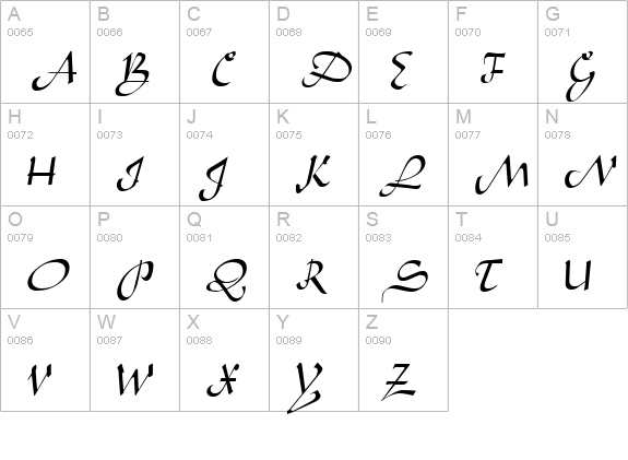 Aladdin Regular uppercase A-Z preview