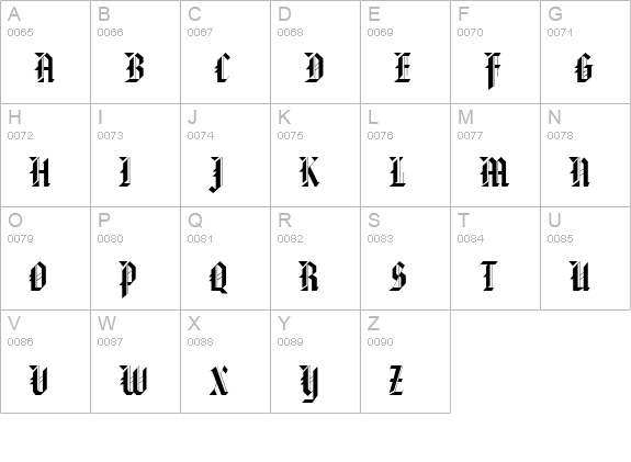 Alaric SSi uppercase A-Z preview