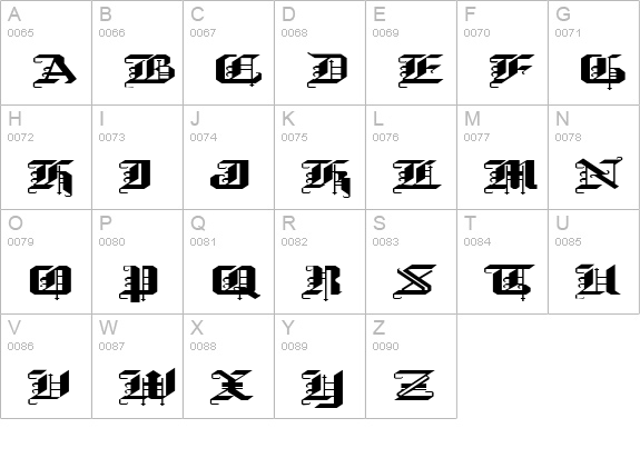 Alarich uppercase A-Z preview