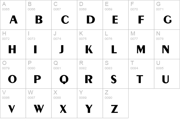 Alberta uppercase A-Z preview