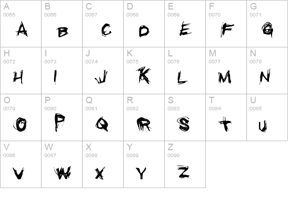 Aldenator uppercase A-Z preview