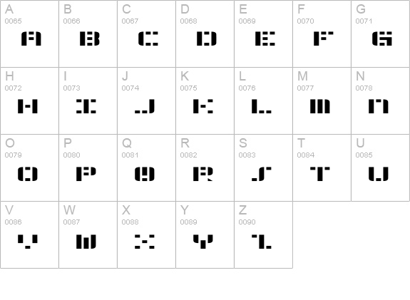 Aldos Moon uppercase A-Z preview