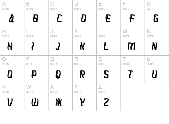 Aleksei-Disturbed uppercase A-Z preview