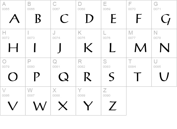 Alex-Antiqua-Bo uppercase A-Z preview