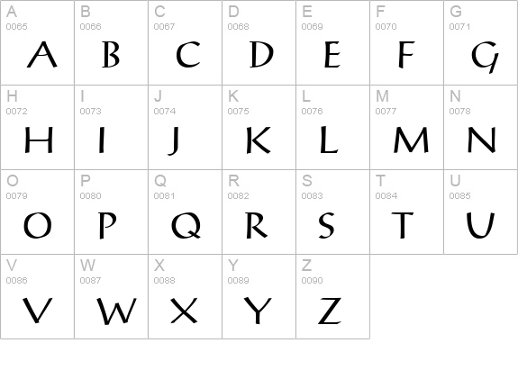 AlexAntiqua uppercase A-Z preview