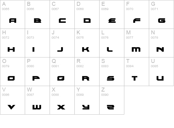 Alexis Lower Case Bold uppercase A-Z preview