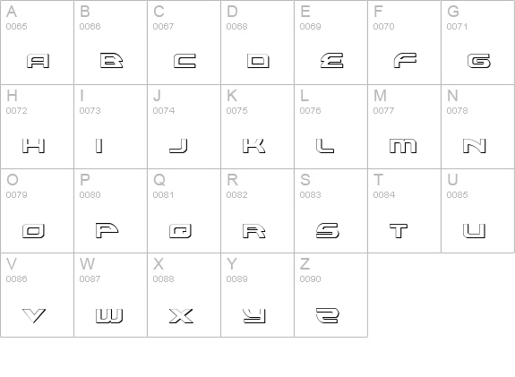 Alexis Lower Case Outline uppercase A-Z preview