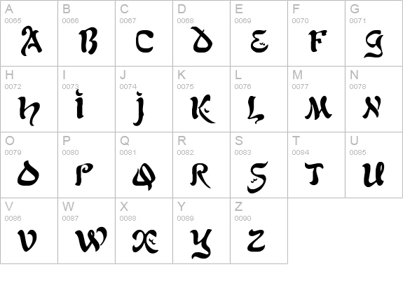 AlfredDrake Regular uppercase A-Z preview