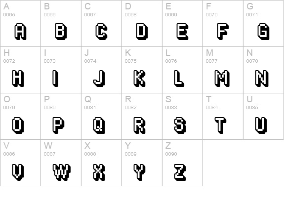 Algol IX uppercase A-Z preview