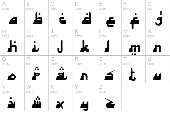 Alhambra Deep uppercase A-Z preview