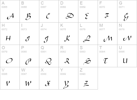 Alibabo uppercase A-Z preview