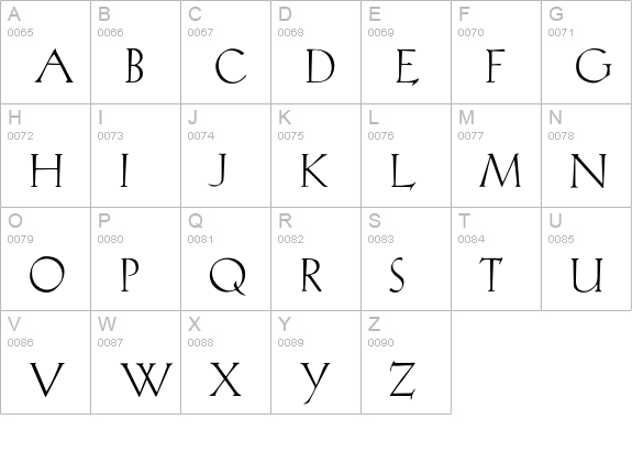 AliceLight uppercase A-Z preview