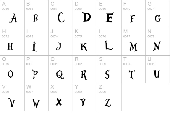 AliciaWonderland uppercase A-Z preview