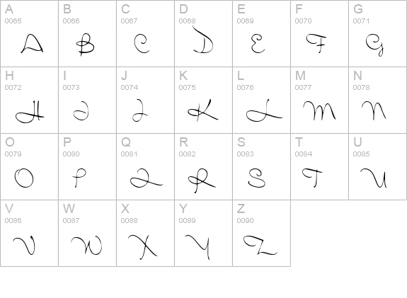 AlicoScriptSSK uppercase A-Z preview