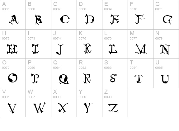 Alien uppercase A-Z preview