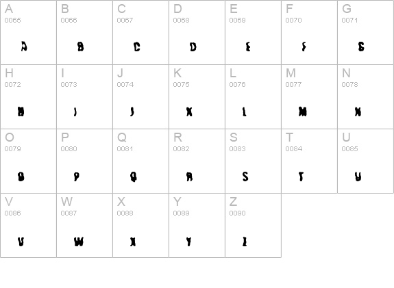 Alien Blud uppercase A-Z preview