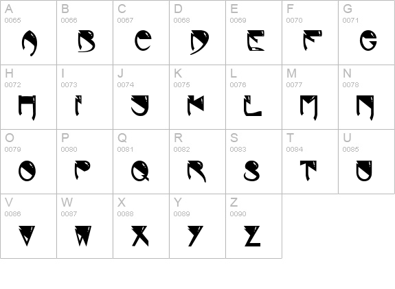 Alien Bold uppercase A-Z preview