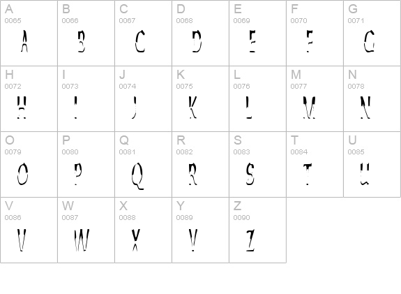 Alien Script uppercase A-Z preview