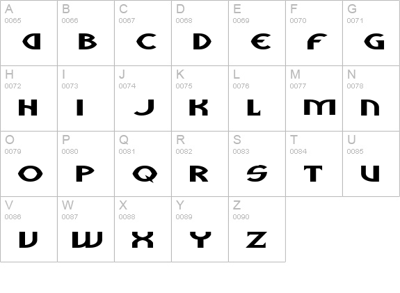 Aliens uppercase A-Z preview