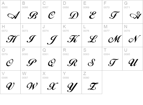 Alison uppercase A-Z preview