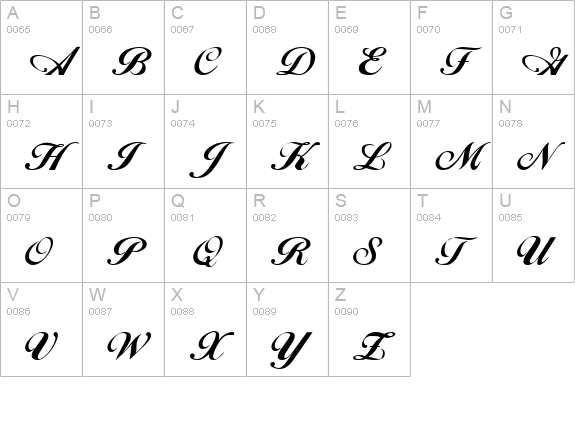 Alison Regular uppercase A-Z preview