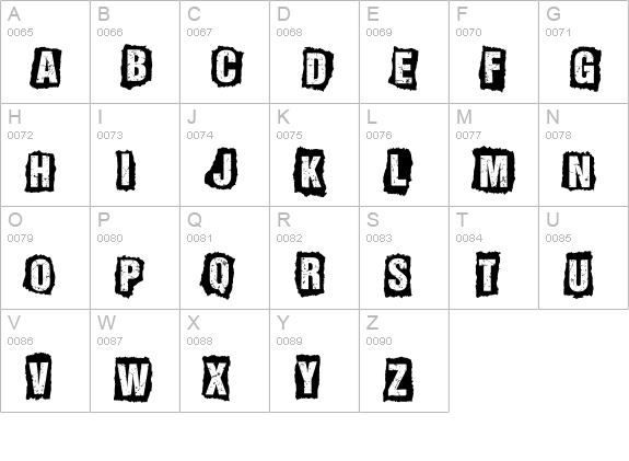 ALL AGES DEMO uppercase A-Z preview