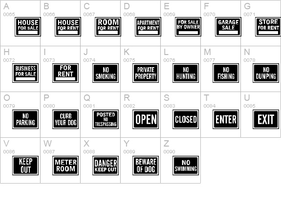 All-Purpose Signs JL uppercase A-Z preview