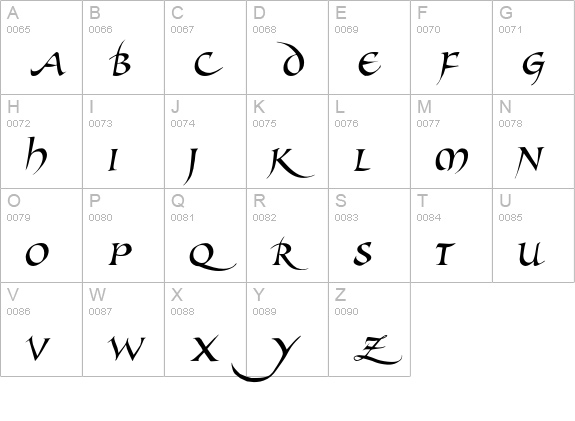 Allembert uppercase A-Z preview