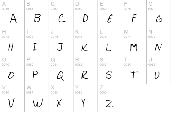 AllensHand Regular uppercase A-Z preview