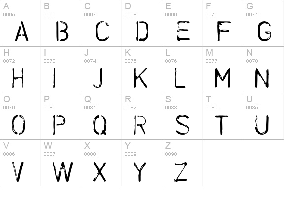 AlliedEngineGreased uppercase A-Z preview