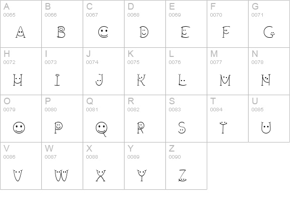 AllSmiles uppercase A-Z preview