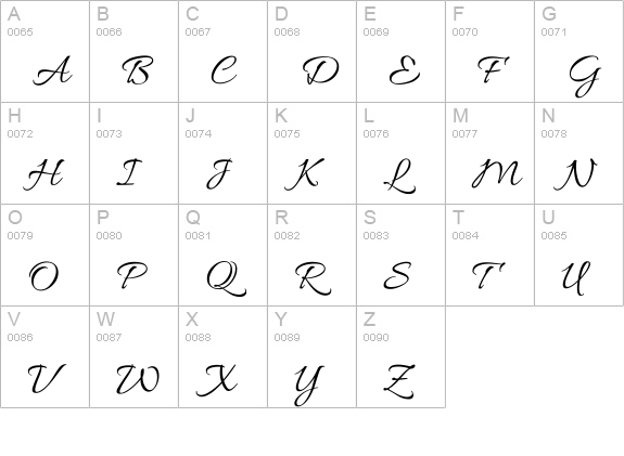 Allura uppercase A-Z preview