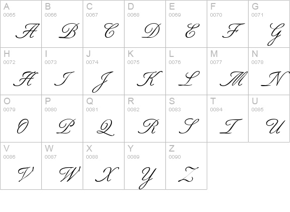 AllureScript uppercase A-Z preview