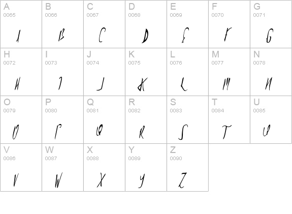 Alluria Fancy Font uppercase A-Z preview