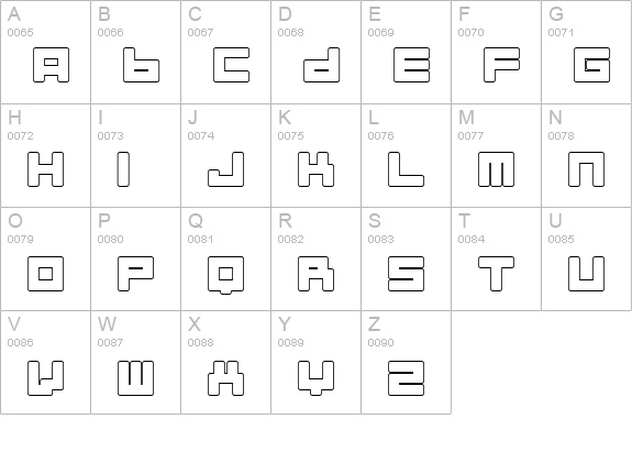 Almanaque Outline uppercase A-Z preview