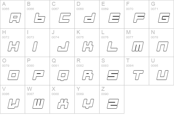 Almanaque Outline Italic uppercase A-Z preview