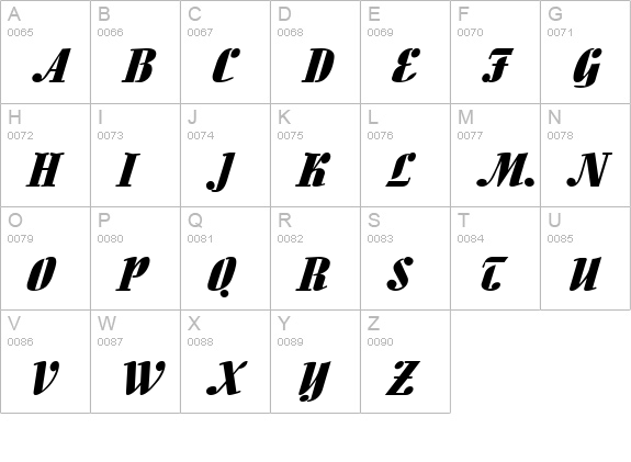 Aloe Extended Italic uppercase A-Z preview