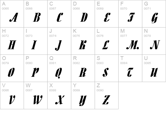 Aloe Italic uppercase A-Z preview