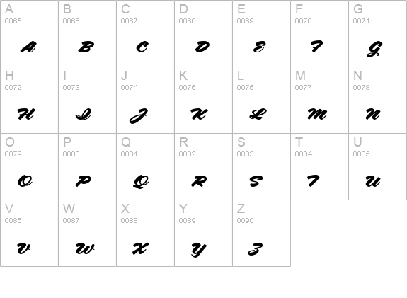 Aloha Script Regular uppercase A-Z preview