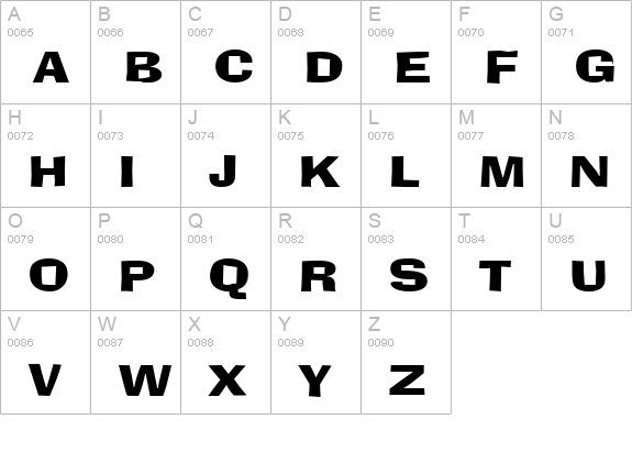 Alor Narrow Wide Bold uppercase A-Z preview