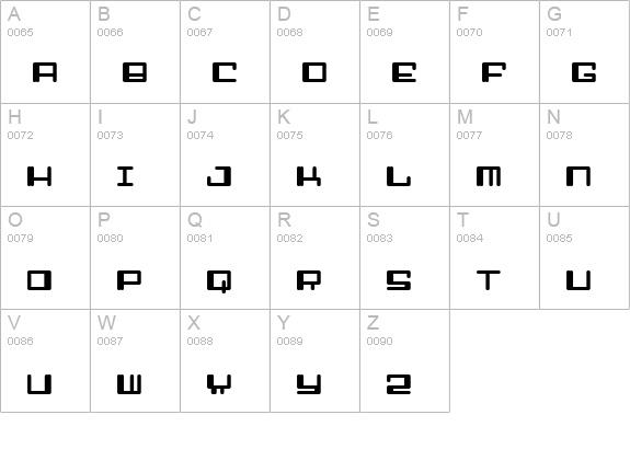 Alpha Niner uppercase A-Z preview