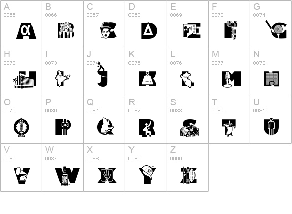 Alpha Bravo uppercase A-Z preview