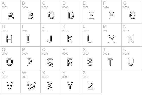 Alpha Romanie Outline G98 uppercase A-Z preview