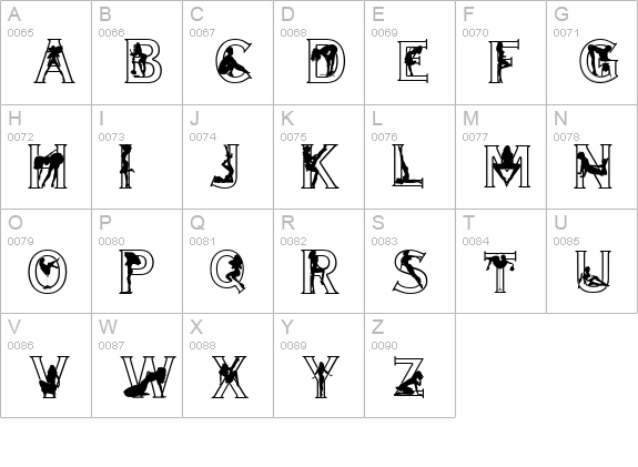 Alpha-Silouettes 2 uppercase A-Z preview