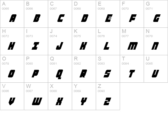 Alpha Taurus Italic uppercase A-Z preview