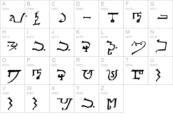 Alphabet of the Magi uppercase A-Z preview