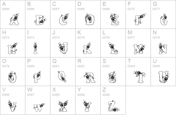 AlphaBizzyBee uppercase A-Z preview