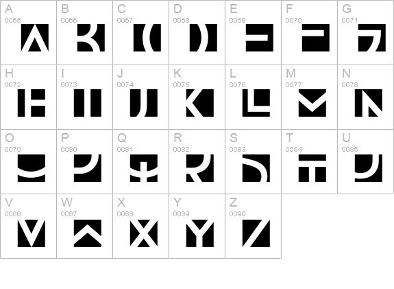 AlphaBloc-Zoom uppercase A-Z preview