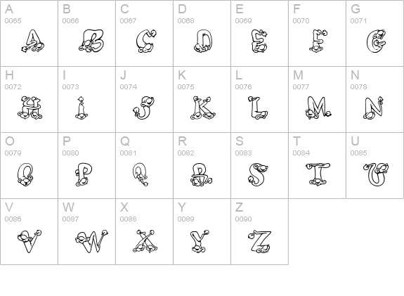 AlphaElfin uppercase A-Z preview